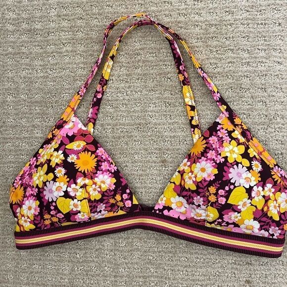 aerie Other - Aerie Purple Bikini Top with Halter Straps and Triangle Cups